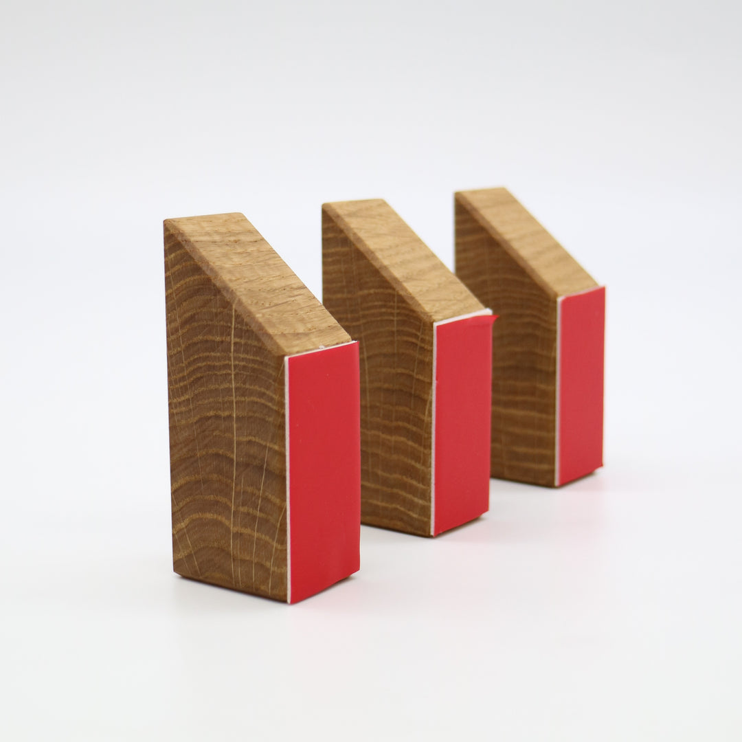 5er Set Wandhaken Aus Eichenholz – Garderobenhaken Vintage-Design, Handgefertigt In Deutschland